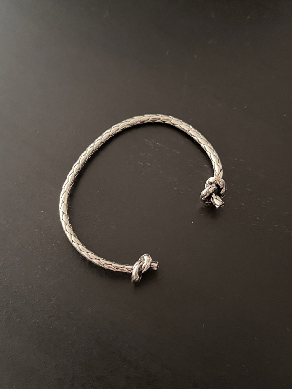 Silver Braided Knot Cuff Bracelet